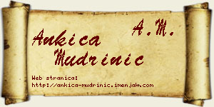 Ankica Mudrinić vizit kartica